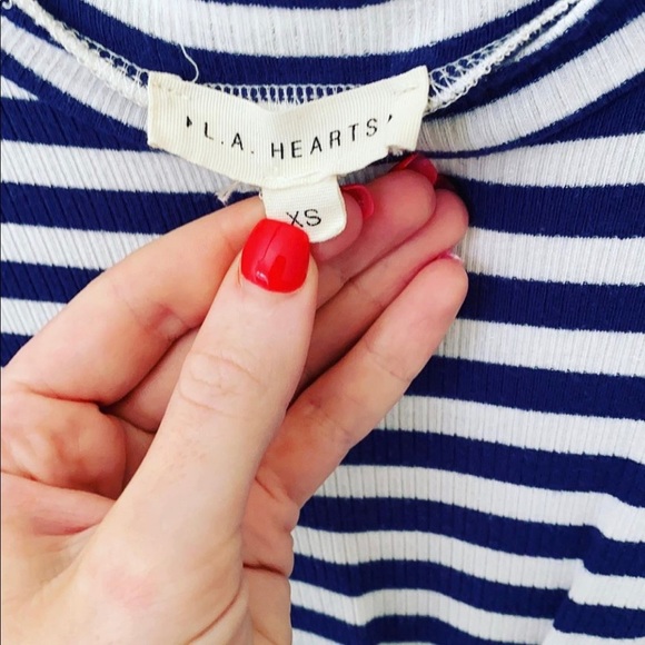 pacsun navy and white striped dress with cut out - Picture 2 of 3